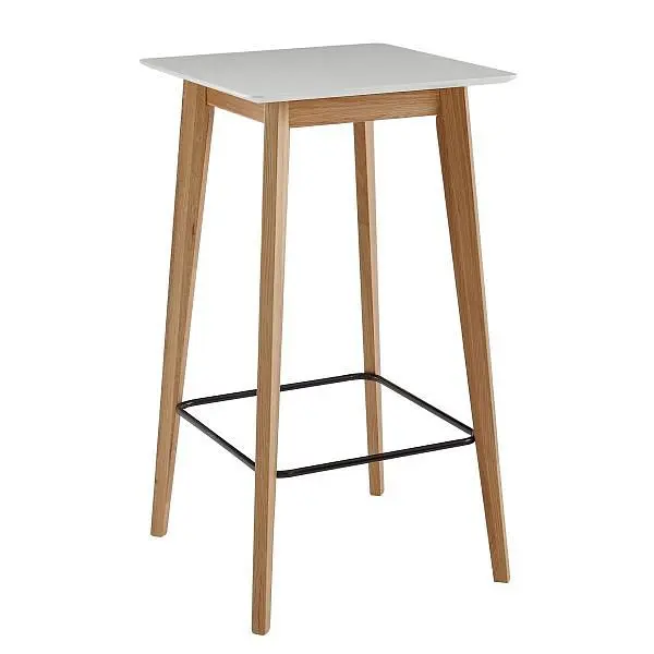 Wohnling Stehtisch 60x110x60 cm Weiß Eckig für 4 Personen WL6.084