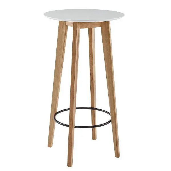 Wohnling Stehtisch 60x110x60 cm Weiß Rund für 4 Personen WL6.094