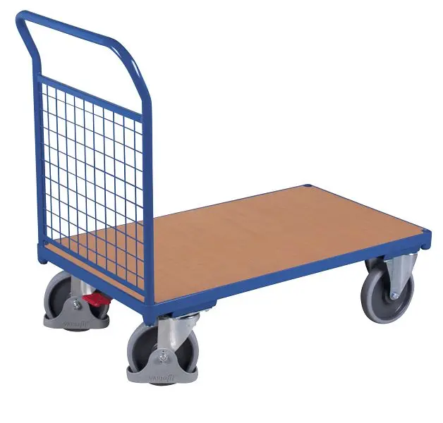 VARIOfit Stirnwandwagen mit Draht Ladefläche: 1.030 x 600 mm RAL 5010 enzianblau sw-600.101
