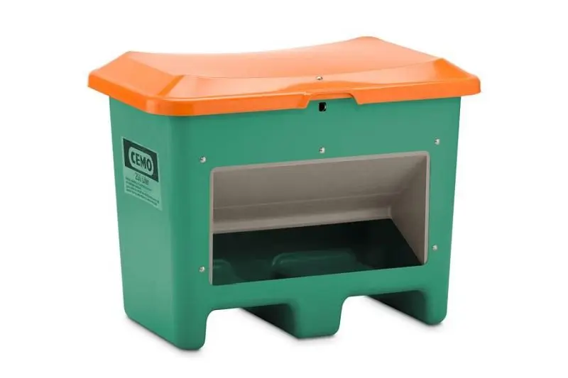 Cemo Streugutbehälter Plus 3 200 l grün/orange mit Entnahmeöffnung 10577