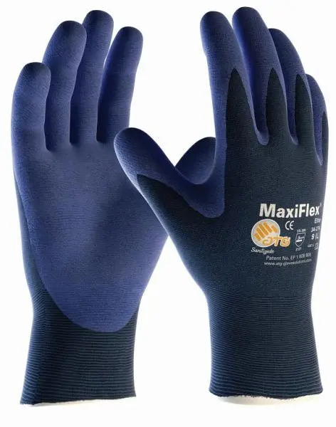 ATG (34-274HCT) Nylon-Strickhandschuhe MaxiFlex Elite SB-Umverpackung Grösse: 10 Farbe: blau/blau VE: 1 Paar 2573-10