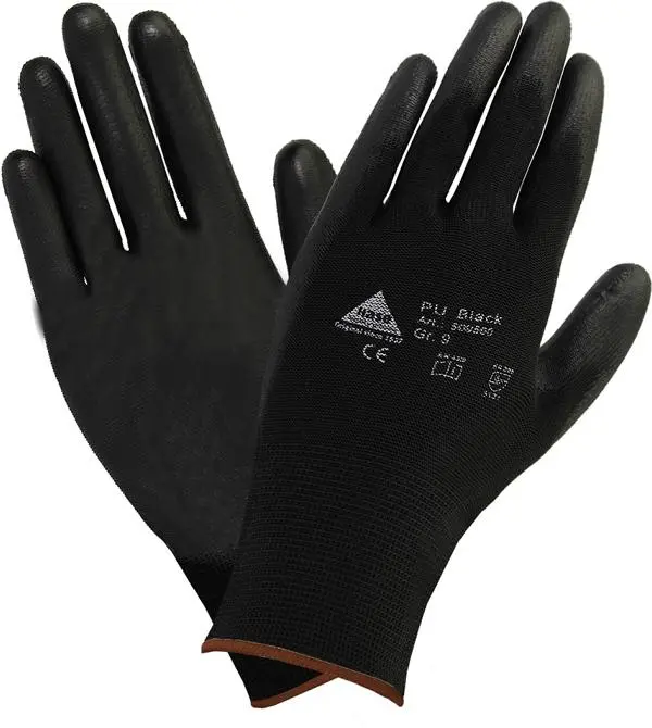Hase Safety Feinstrick Handschuh mit Soft-PU Oberfläche schwarz Grösse: 6 VE: 10 Paar 509560-6