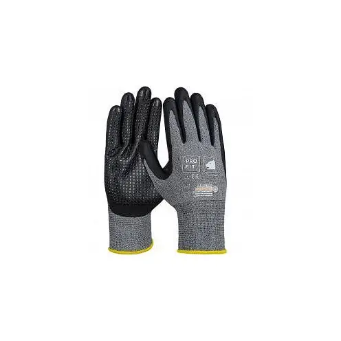 PRO FIT HIT Nitrilschaum Feinstrickhandschuh grau / schwarz mit Punktbenoppung Grösse: 9 VE: 12 Paar 15554-9