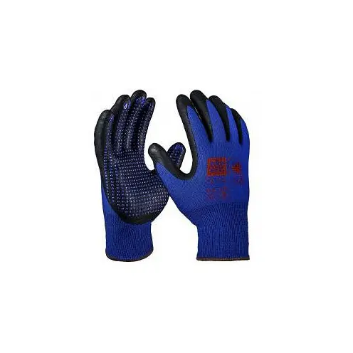 PRO FIT NI-Thermo Nitril-Feinstrickhandschuh blau / schwarz mit Punktbenoppung Grösse: 9 VE: 12 Paar 31791-9