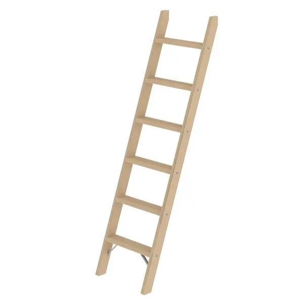 Munk Günzburger Steigtechnik Stufen-Anlegeleiter Holz ohne Traverse 6 Stufen 033706