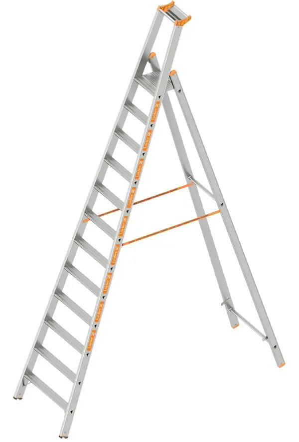 Layher Stufenstehleiter einstellbar 12 Sprossen Länge: 370 m 1064012