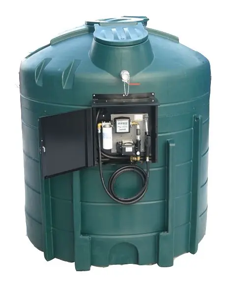 Duraplas DISTRIFUEL 5000-L Dieseltankstelle 5000 Liter mit Wandpumpe abschließbarem Metallschrank 60 l/min Minttürkis DF...