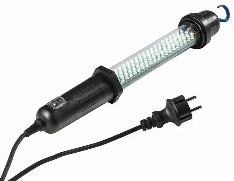 as-Schwabe LED-Handleuchte 35W 5m 60 LED einfache Gummiweisechleitung H05RN-F 2x10 mit Konturenstecker 60 LEDs 42411