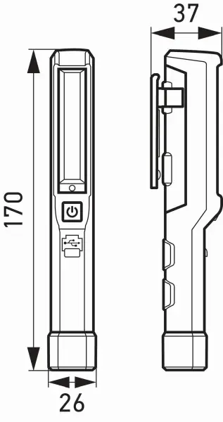 HELLA VALUEFIT LED-Handleuchte UPL150 - 3.7V - 150lm - mit Klammer/mit Magnet 2XM 357 300-101