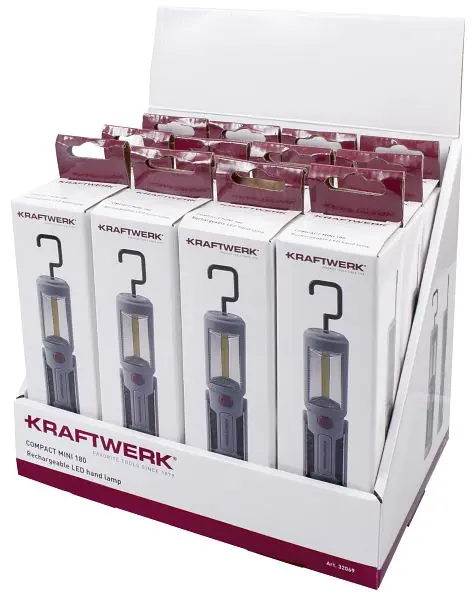 Kraftwerk Anzeige COB-LED COMPACT MINI 180 Handlampe 12-teilig wiederaufladbar 32069D12