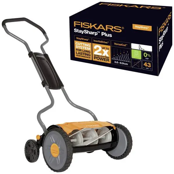 Fiskars StaySharp™ Hand Spindelmäher Schnittbreite (max.) 430 mm Ergonomischer Handgriff