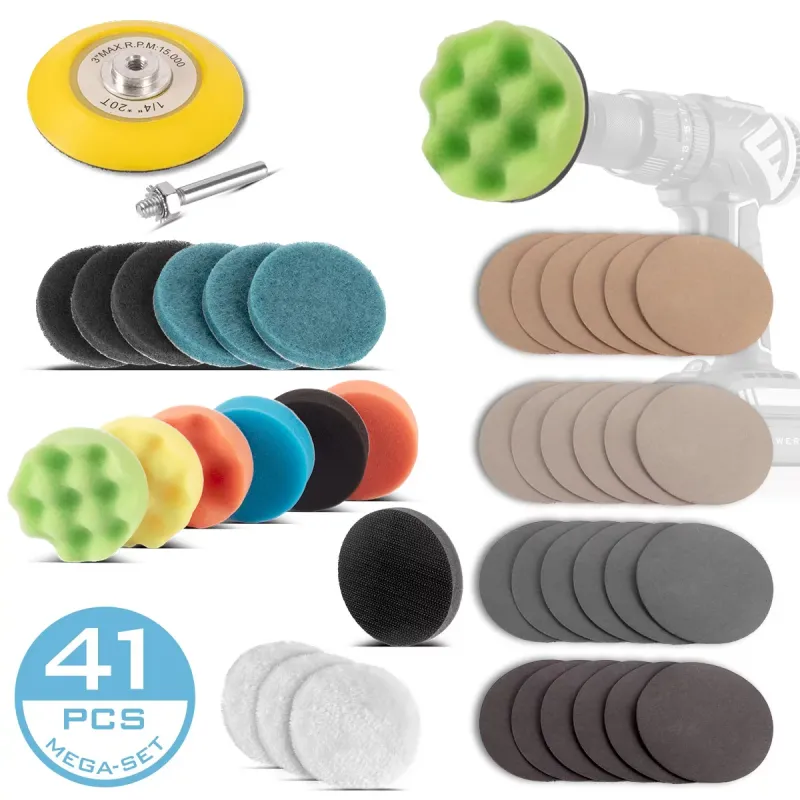 STAHLWERK Scheinwerfer Reparatur Set 41-teilig Polierset für Akkuschrauber inklusive Schleifpads und Polierschwämmen zur...