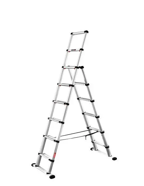 Munk Günzburger Steigtechnik Teleskop-Kombileiter Combi Line 6+2 Stufen nutzbar als Anlege- oder Stehleiter 115476