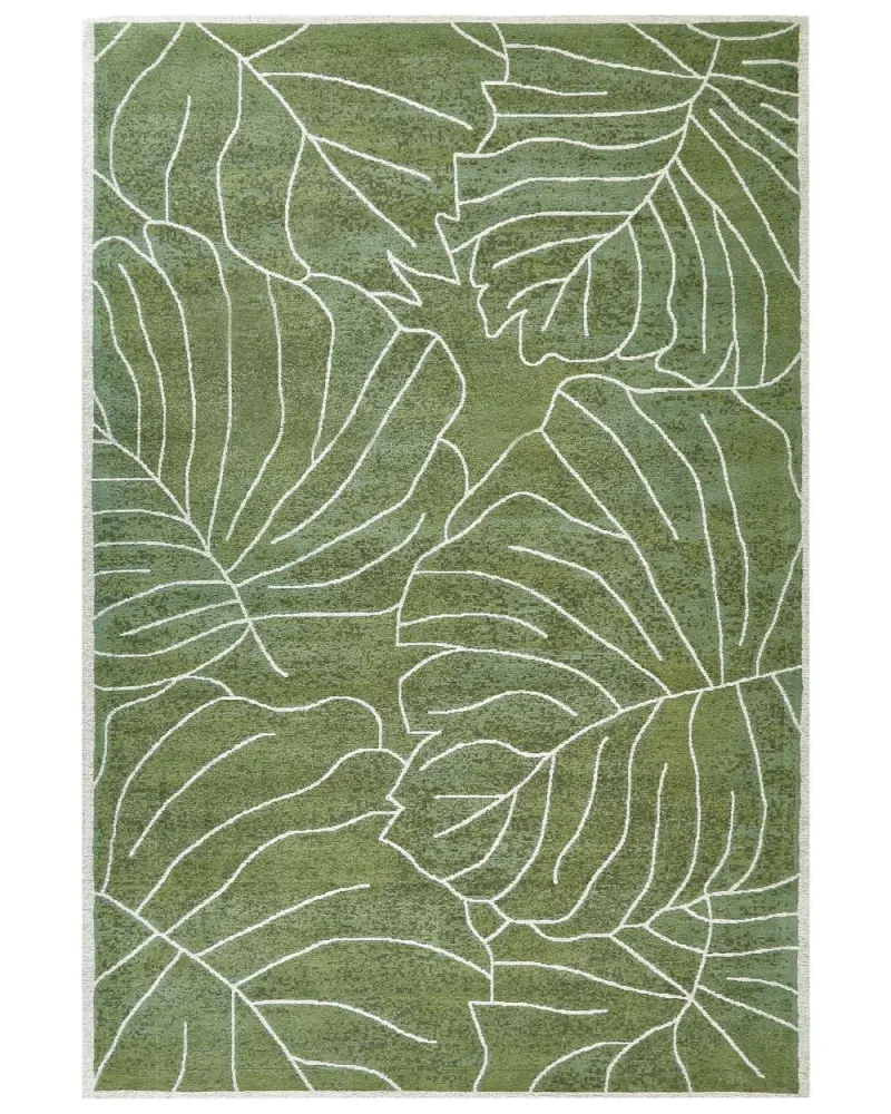 Baumwoll- Area Rug Monstera Leaf Pattern 200 x 300 cm Green SARMIN