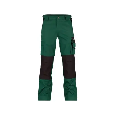 Dassy® - Boston Zweifarbige Arbeitshose mit Kniepolstertaschen, flaschengrün/schwarz, Schrittlänge Üblich, Größe 54