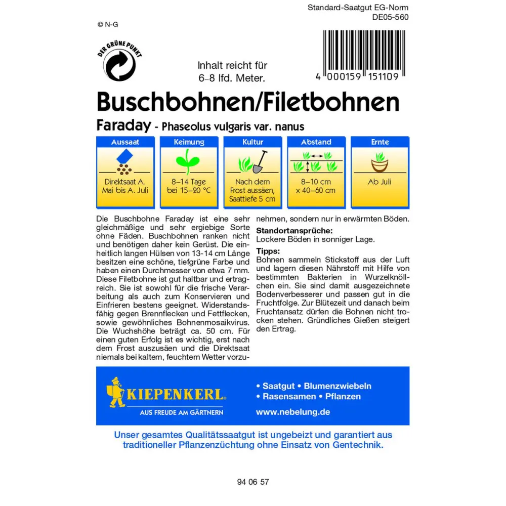 Kiepenkerl Buschbohne Faraday | 261981