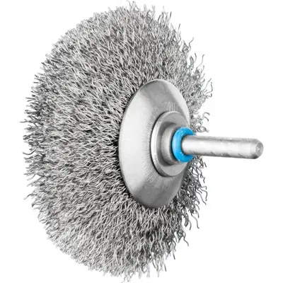 PFERD - INOX-TOTAL Kegelbürste ungezopft KBUIT Ø80x10mm Schaft-Ø6 mm Edelstahl-Draht-Ø0,30