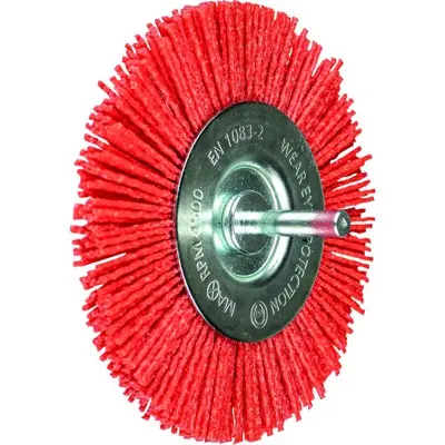 PFERD - Rundbürste ungezopft RBU Ø100mm Schaft-Ø 6 mm RED-Filament-Ø 1,27 Korn 80 Bohrmaschinen