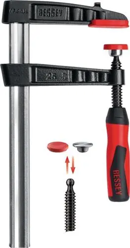 BESSEY Temperguss-Schraubzwinge TG-2K Spann-W.160mm .80mm 2K-Griff 25x6mm BESSEY Grau und Transparent