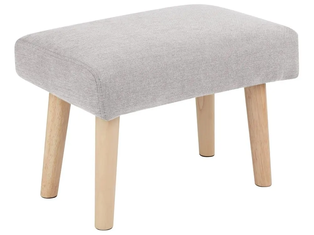 Fabric Footstool Light Grey TAKOMA II