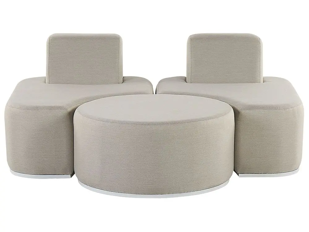 Garden Lounge Set Table 2 Seater FABRO Systemhaft Light Grey