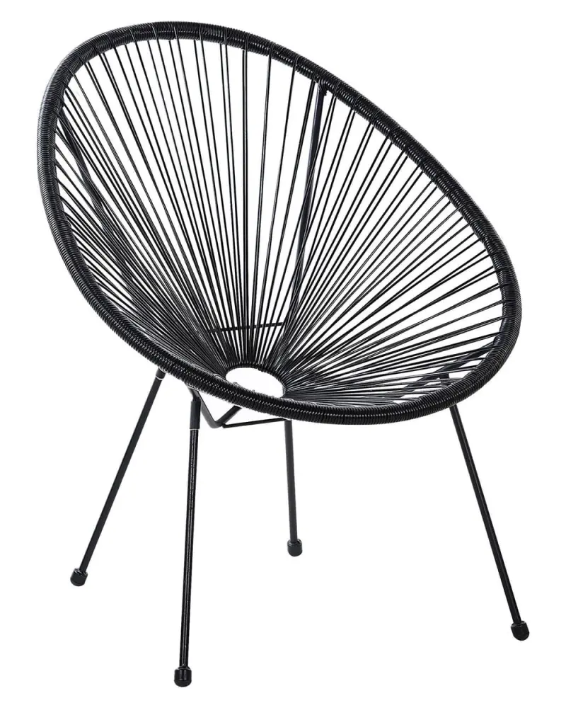 Gartenstuhl ACAPULCO II Polyrattan Schwarz | wasserdicht | UV-beständig