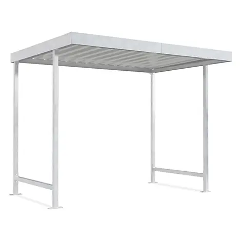 Leichte Überdachungssystem Modell Leipzig, einseitig, Grundeinheit, T 2200 mm, B 2870 mm, verzinkt