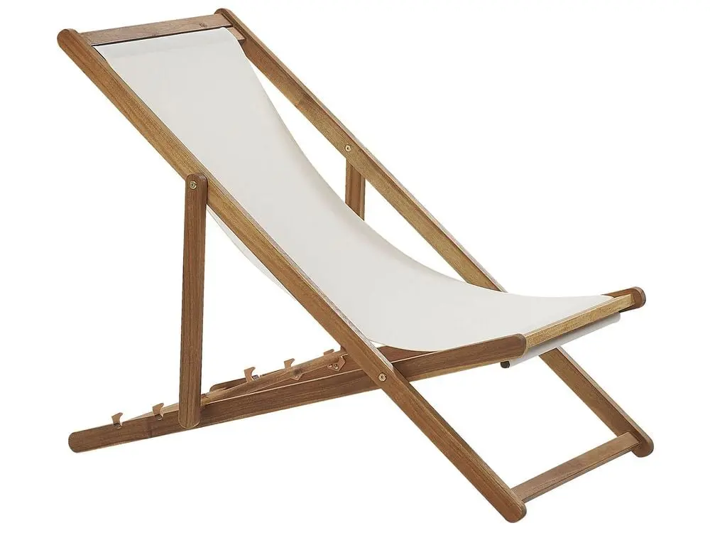 Liegestuhl Akazienholz hellbraun mit 2 Ersatzstoffbezügen (mehrere Varianten zur Auswahl) ANZIO für Sofa und Sessel