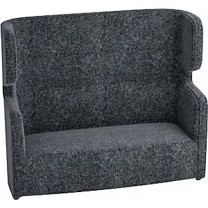 Premium Akustiksofa VIVO, Zweisitzer mit hoher Rückenlehne, anthrazit.
