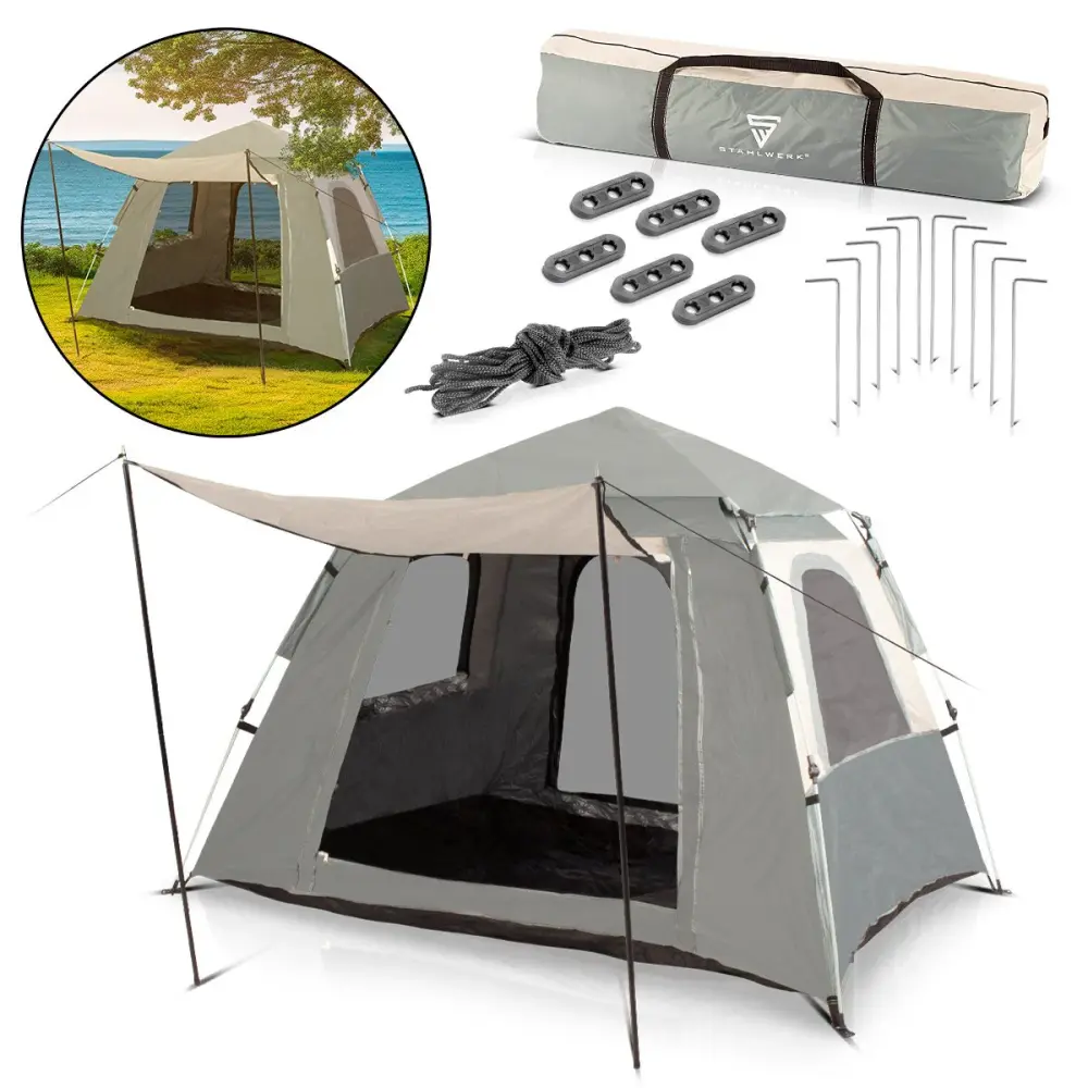 Steelworks camping tent Z-210 x 160 cm self-building pop-up tent | Wurf tent | Igluzelt | Folding tent | Dome tent | Trekk...