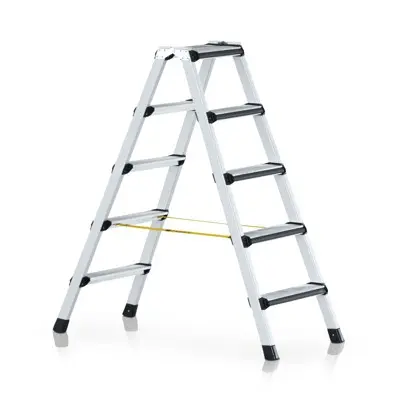 ZARGES - Stehleiter 2 x 10 Stufen, Aluminium, beidseitig begehbar, H 2.400mm, B 610mm verschiedenen Größen