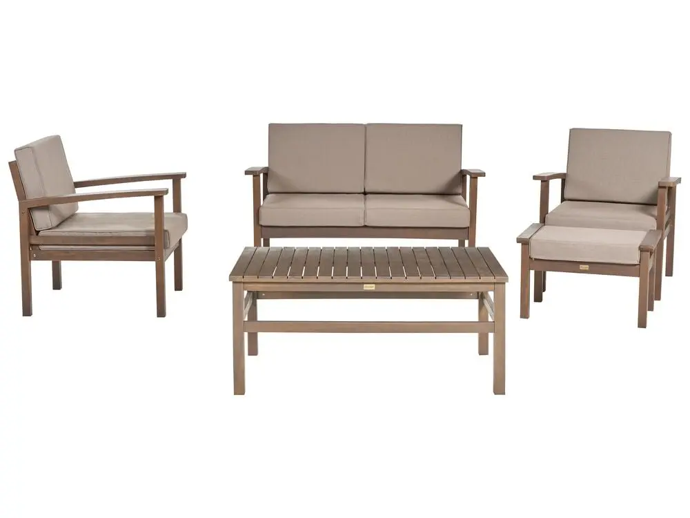 Garden Lounge Set Table 4 Seater MANILA Qualitätsgeprüft Acacia Wood Dark Brown