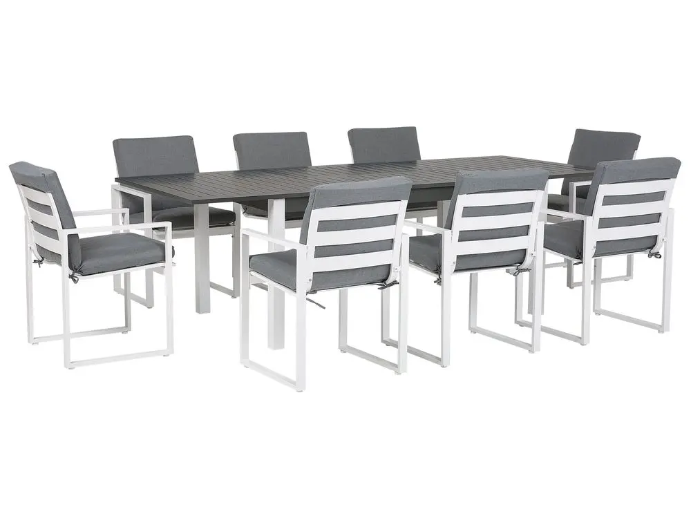 Komfortable Lounge Gartenmöbel Set 8-Sitzer PANCOLE inkl. Kissen Metall Grau