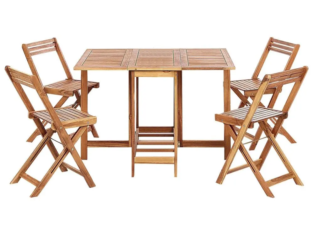 Rattan- Gartenmöbel Set 4-Sitzer FRASSINE Akazienholz Braun