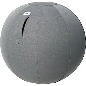 Schwere SOVA Sitzball, Stoffbezug Naturtönen, 600 - 650 mm, aschgrau.