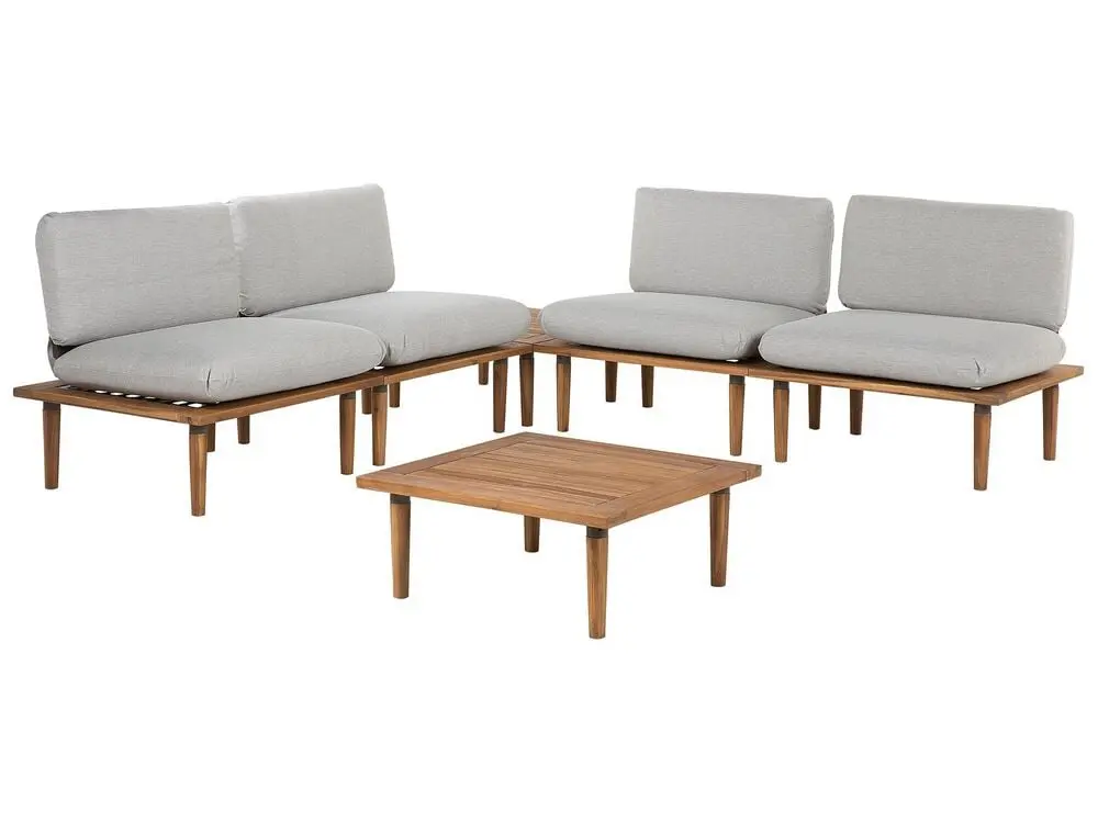 Garden Lounge Set Table 4 Seater FRASCATI Bausteinartig Certified Acacia Wood Light Grey