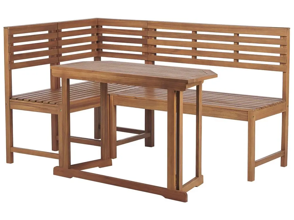Balcony Dining Set 4 Seater TREIA Acacia Wood Braun