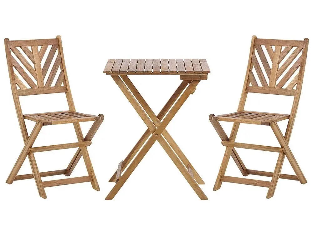 Komplettes Bistro Set klappbar TERNI Holz Braun