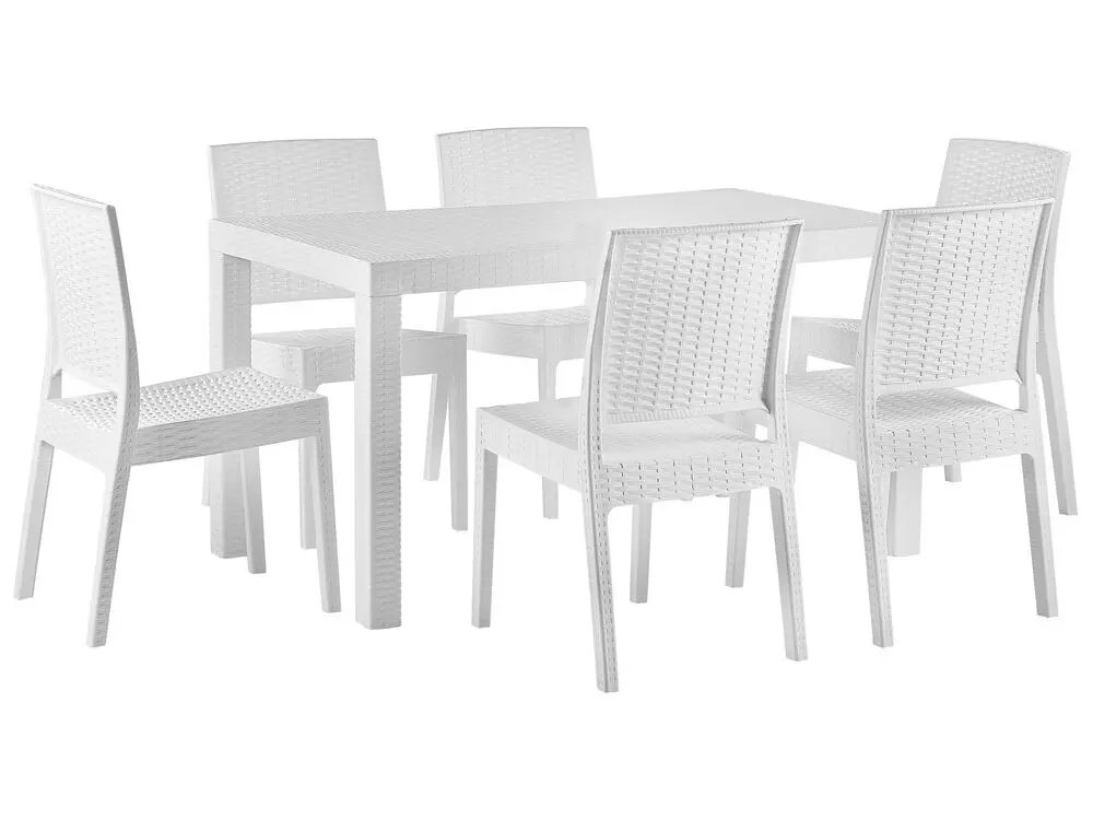 Modernes Gartenmöbel Set 6-Sitzer FOSSANO Weiß