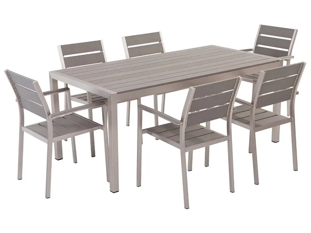 Rattan- Gartenmöbel Set 6-Sitzer VERNIO Grau