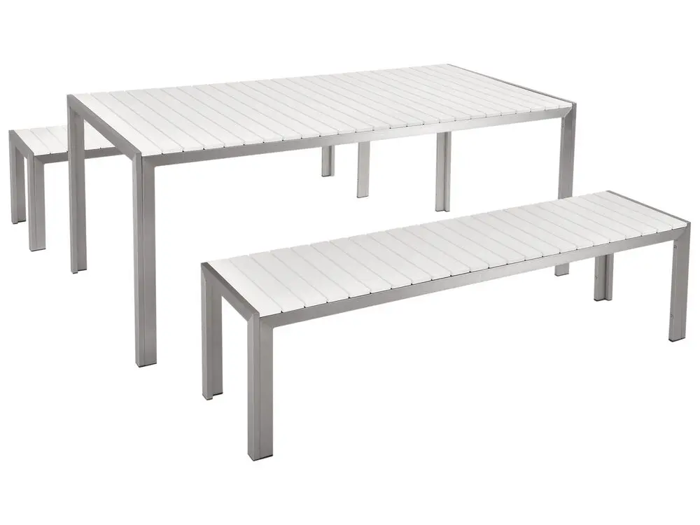 Wetterfeste Outdoor Gartenmöbel Set 6-Sitzer NARDO Weiß