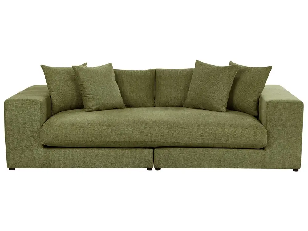 3-Sitzer Sofa dunkelgrün mit Kissen GLORVIKA aus pulverbeschichtetem Metall
