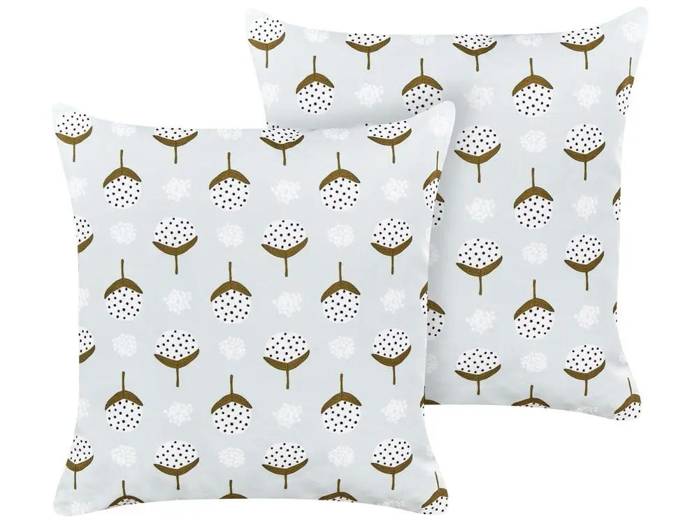 Gartenkissen 2er Set CUNEO Geometrisches Muster 45 x 45 cm Grün | schimmelresistent | witterungsbeständig