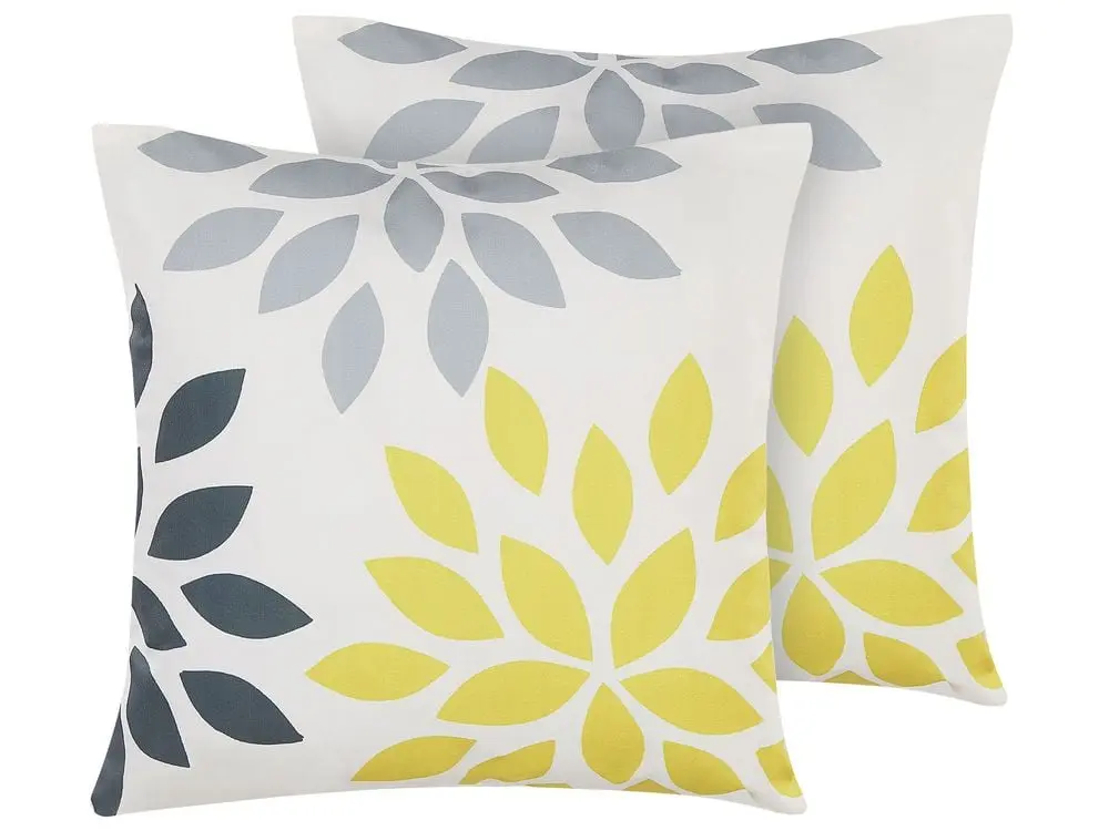 Gartenkissen 2er Set RIALE Blumenmuster 45 x 45 cm Bunt