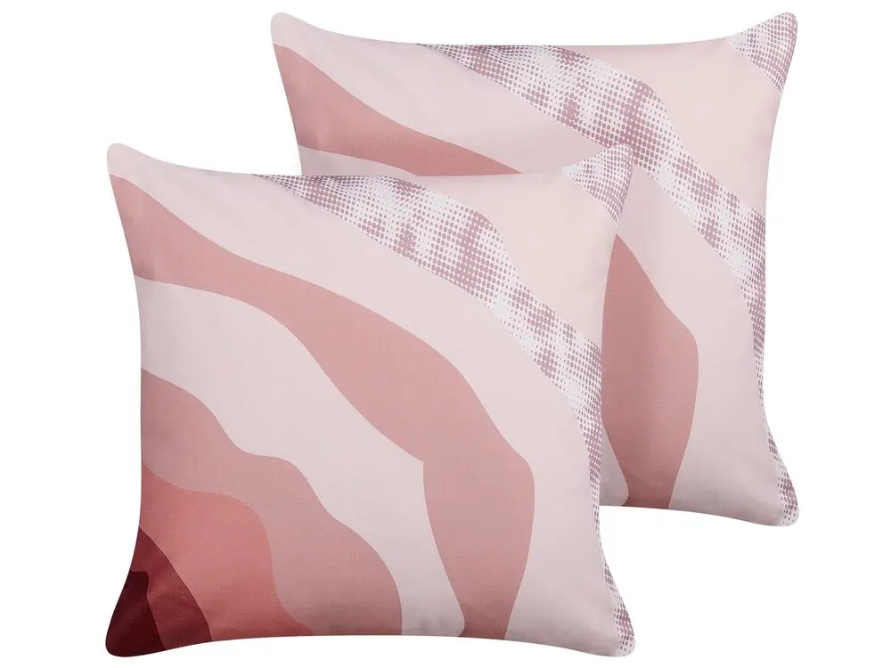 Loungesessel- Gartenkissen 2er Set CAMPEI Abstraktes Muster 45 x 45 cm Rosa