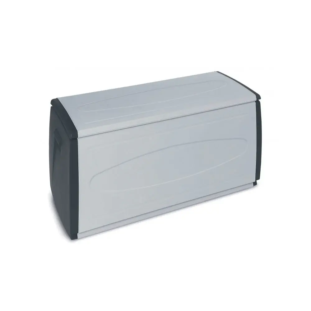 Sitzbank Modell Terry Box aus 120 Polypropylen - Grau/Schwarz aus pulverbeschichtetem Metall