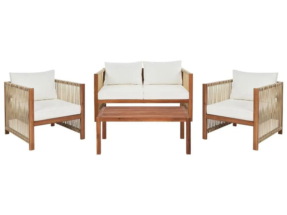 Lounge Set mit Tisch 4-Sitzer ANTRIA Akazienholz Hellbraun