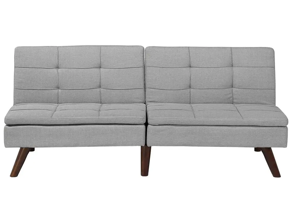 3-Sitzer Schlafsofa hellgrau / dunkelbraun RONNE mit Armlehnen