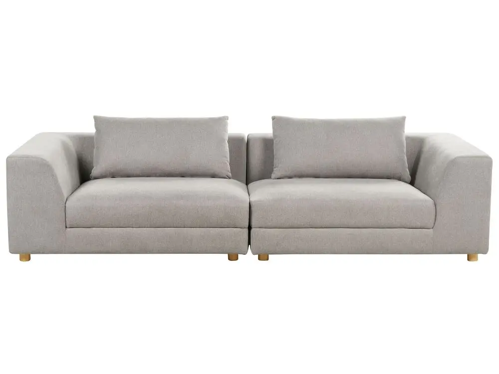 3-Sitzer Sofa hellgrau mit Kissen LERMON mit 120 kg Belastbarkeit