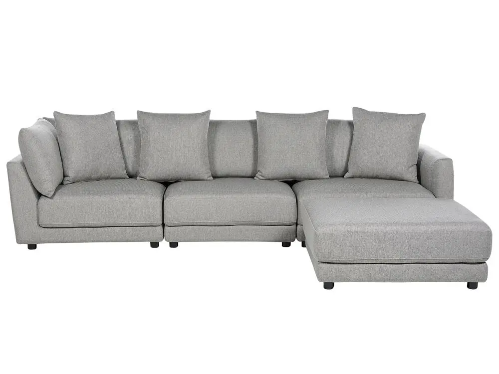 3-Sitzer Sofa hellgrau mit Ottomane SIGTUNA ohne Montage